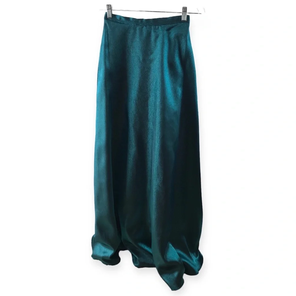 Eden Maids Teal Shimmer Two Piece Halter Maxi Dress Size 4